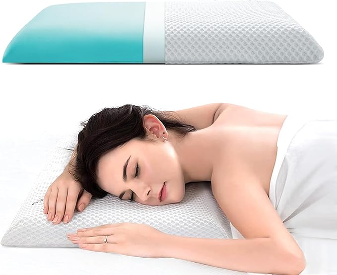 NOFFA Thin Pillow for Sleeping, 2.4" Slim Flat Pillow for Stomach Sleeper