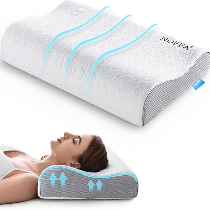 NOFFA Orthopedic Pillow for Neck Support (Cervical Memory Foam, Ventilated)